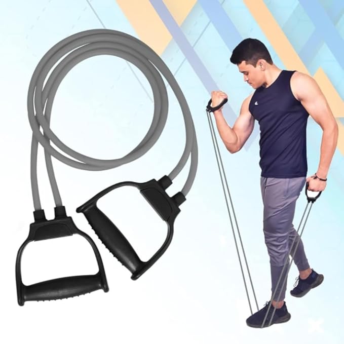 Double Spring Ab Exerciser with Foam Handle & Resistance Band - Image 2