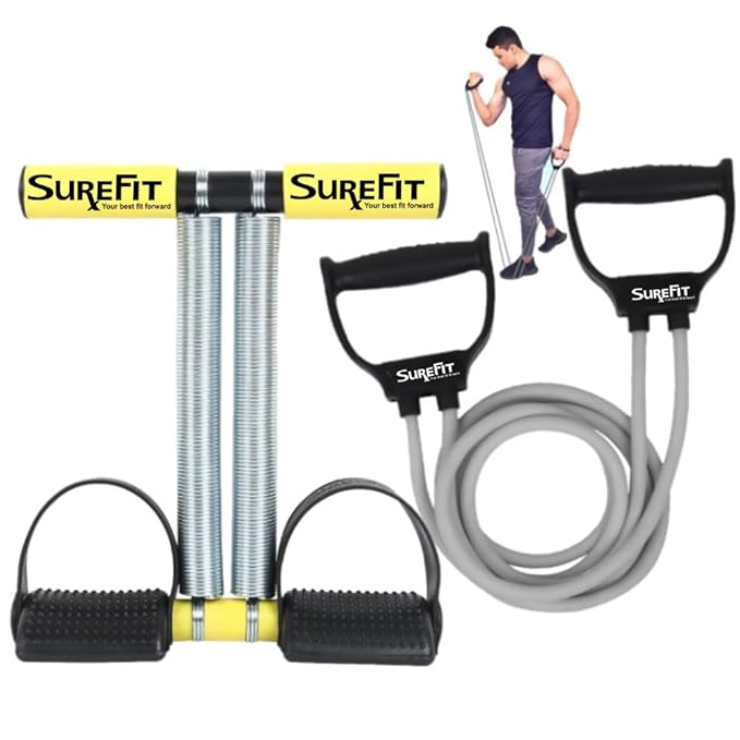 Double Spring Ab Exerciser with Foam Handle & Resistance Band