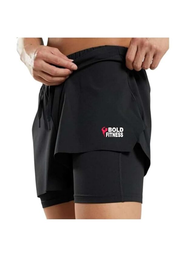 2 in 1 Active Dual Shorts with Inner Tights Layer - Image 2