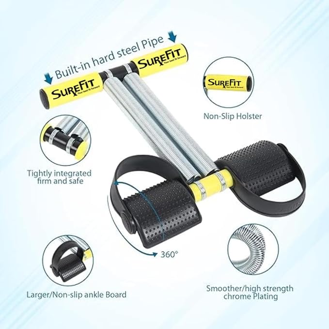 Double Spring Ab Exerciser with Foam Handle & Resistance Band - Image 3