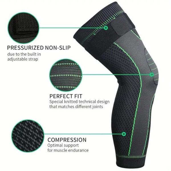 Fitness Compression FULL LEG Long Knee and calf Sleeve support for men - Image 4