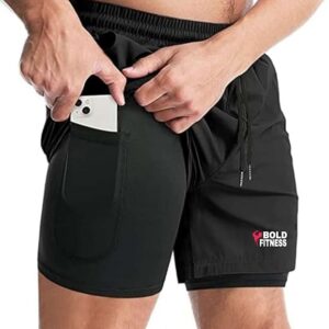 2 in 1 Active Dual Shorts with Inner Tights Layer