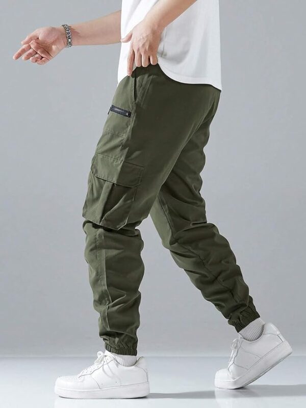 Regular Fit High Rise Solid Pants for Men - Image 3