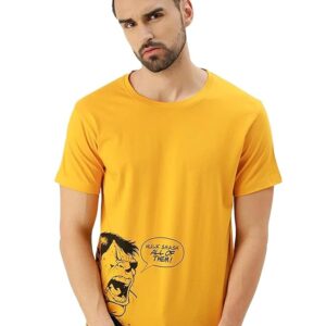 Marvel Hulk Anger Management Printed Original Half Sleeves Regular Fit T-Shirt for Men