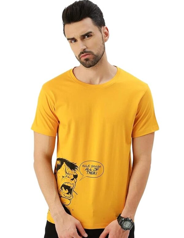 Marvel Hulk Anger Management Printed Original Half Sleeves Regular Fit T-Shirt for Men