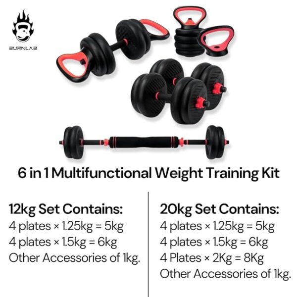 Burnlab 6 in 1 multifunctional weight training kit - Image 2