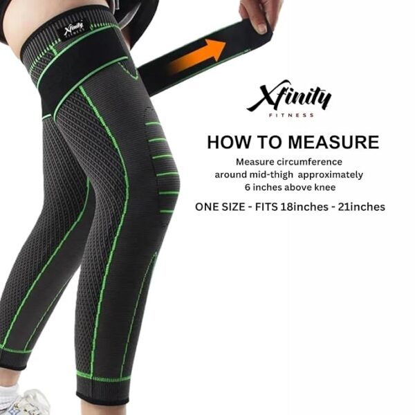 Fitness Compression FULL LEG Long Knee and calf Sleeve support for men - Image 2