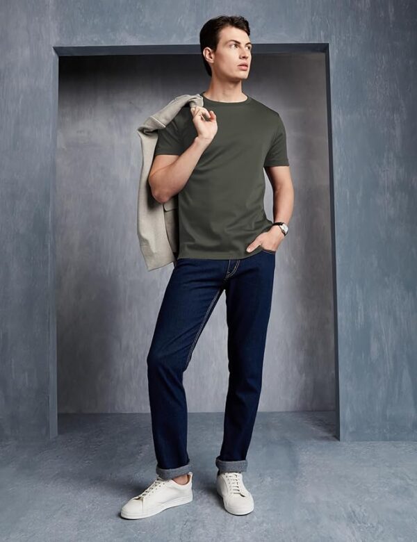Men's Super Soft Round Neck Solid T-Shirt - Image 3