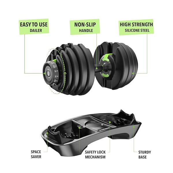 Cult Adjustable Dumbbells (Upto 24kg) for Men - Image 3