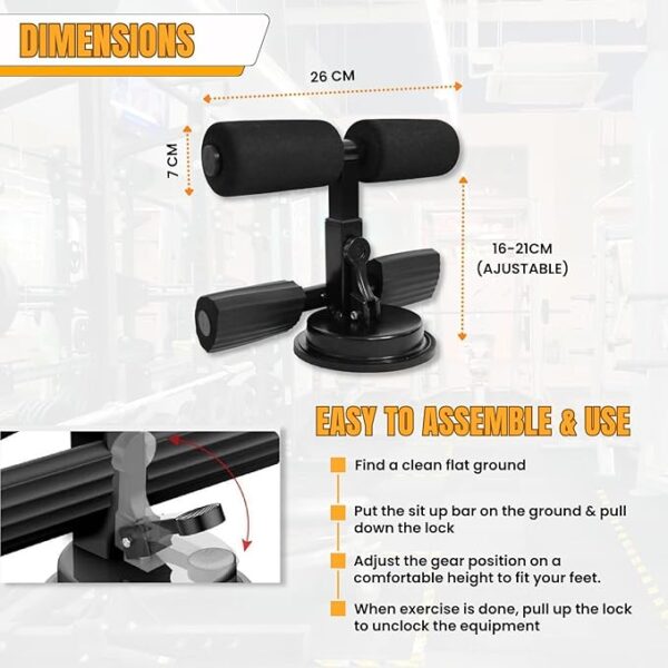 Sit-Up Bar With Foam Handle and Rubber Suction - Image 3
