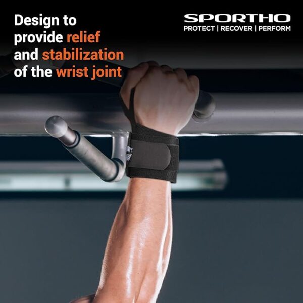 Wrist Support with Thumb Loop & Adjustable Velcro Strap for Men - Image 2