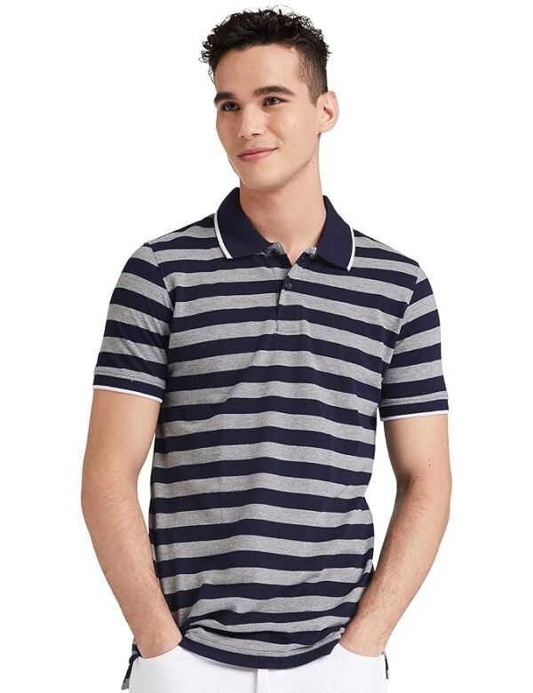 Men's Cotton Rich Striped Polo Tshirts