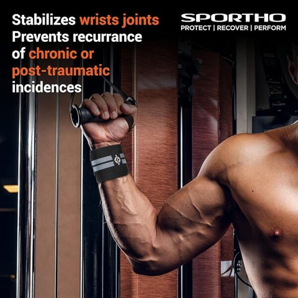 Wrist Support with Thumb Loop & Adjustable Velcro Strap for Men - Image 3
