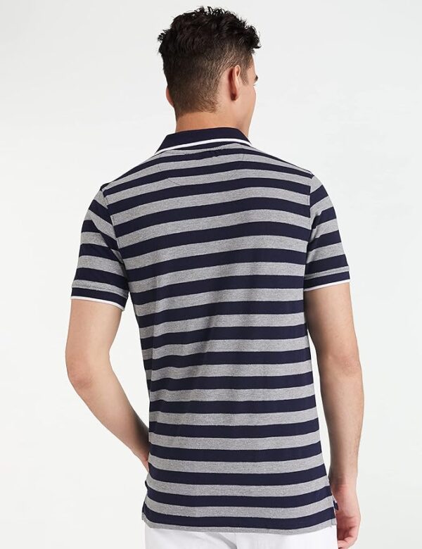 Men's Cotton Rich Striped Polo Tshirts - Image 2