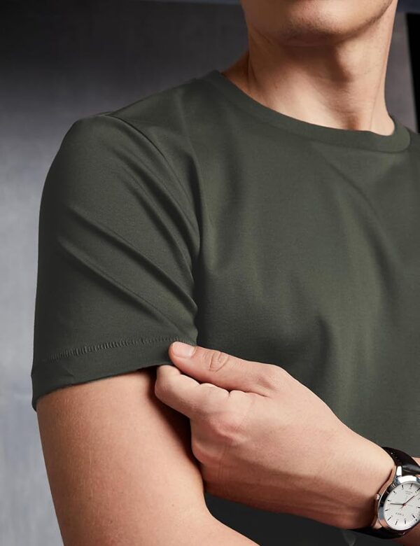 Men's Super Soft Round Neck Solid T-Shirt - Image 4