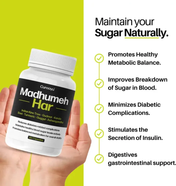 Cureayu Madhumeh Har Ayurvedic Capsules - Image 2